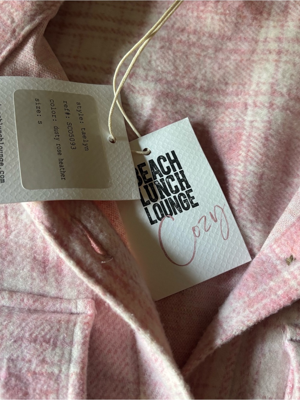 BEACH LUNCH LOUNGE Pink Plaid Button-Front Shacket - Picture 10 of 10